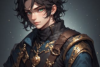 draw a character illustration in a fantasy world