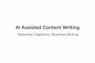 create ai assisted content for resumes, captions and business writing
