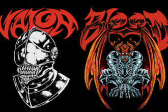 draw dark art, death metal, and horror illustrations for apparel and merchandise