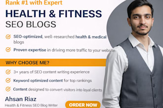 write semantically optimized SEO blogs for health, fitness and medical niches