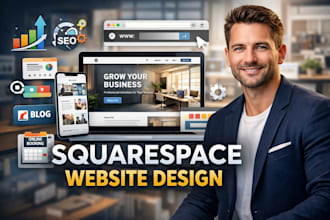 squarespace website design redesign, website development, landing page seo
