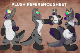 custom plushie reference sheet plush toy design reference sheet plush ref sheet