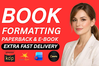 amazon kdp book formatting, paperback and kindle ebook formatting