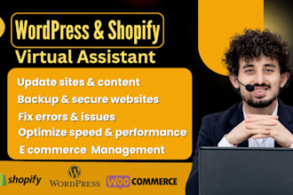 executive e commerce website manager , wordpress and shopify virtual assistant