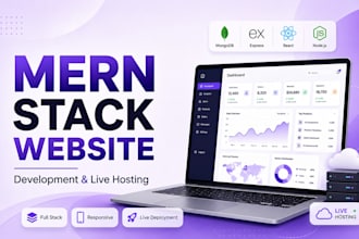 develop a mern stack website, custom full stack website, host it on live server