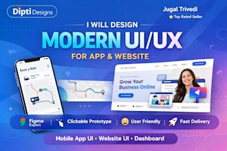 design modern UI UX for mobile app and website in figma