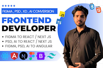 convert figma design to react js angular and next js responsive website