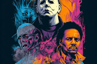draw 80s 90s horror poster metal covers tattoo art halloween t shirt art movie