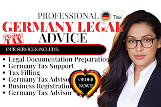 give  general advice on german tax law, income tax return and vat return