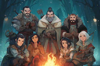 draw your dnd group party illustration