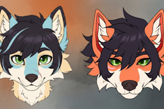 draw custom furry profile picture furry icon furry pfp furry headshot furry art