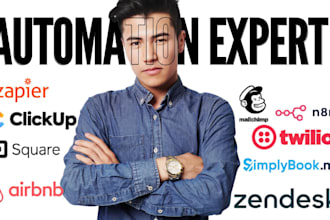 zapier expert n8n mailchimp zendesk simplybookme twillio airbnb square clickup