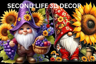 craft unique, optimized 3d designs for avatars and items in second life