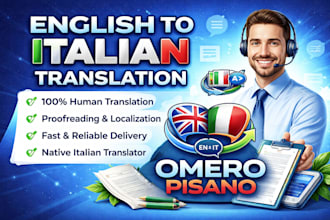 manually translate english to italian with professional proofreading