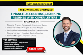 write ats optimized finance, accounting, banking resumes