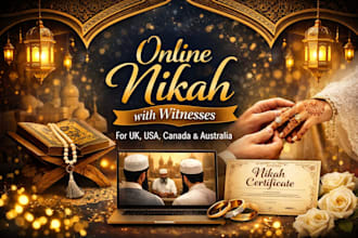 conduct online nikah with witnesses for UK, USA, canada and australia
