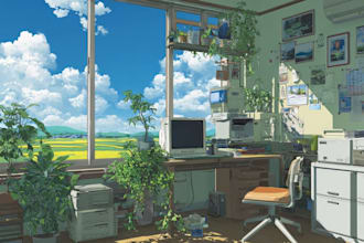 draw vtuber background in anime style