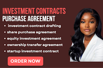 draft investment contract and share purchase agreement for equity deals