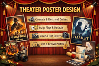 design a cinematic theatre poster, playbill or stage play poster