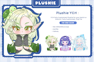 do chibi cute plushie for your character vtuber n streamer