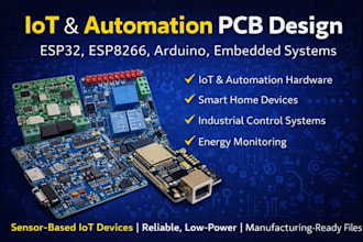 design custom iot pcb and hardware with esp32 arduino for automation