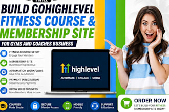 gohighlevel fitness course, membership site for gyms and coaches business