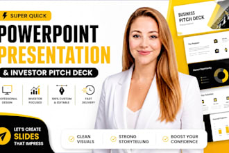 do super quick powerpoint presentation design and investor pitch desk
