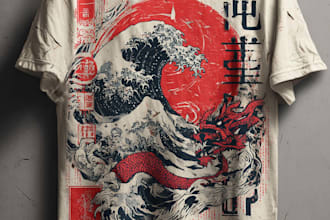 design japanese t shirt illustration