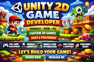 develop 2d 3d unity online multiplayer game, web game development and fix bugs