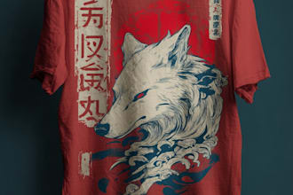 create a japanese t shirt illustration