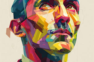 make abstract painting art or color abstract portrait