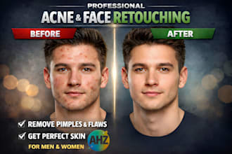 retouch face and remove acne, scars, and skin imperfections