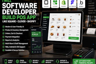 software developer build pos app like square clover shopify flutterflow bubbles