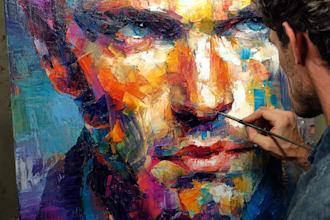 make abstract painting art or color abstract portrait