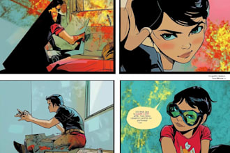 draw a comic book illustration, comic graphic novel