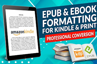 do ebook formatting, kindle formatting, KDP paperback, convert PDF to epub