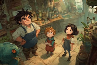 design 2d character and illustration