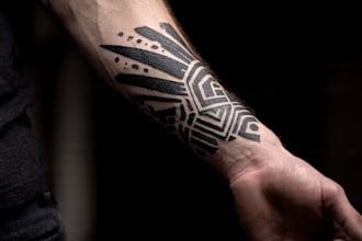 custom an abstract black tattoo design