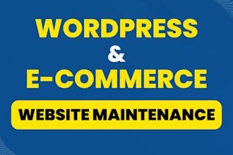 do wordpress website maintenance and ecommerce website maintenance