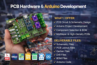 pcb circuit design, schematic, pcb assemble hardware development arduino project