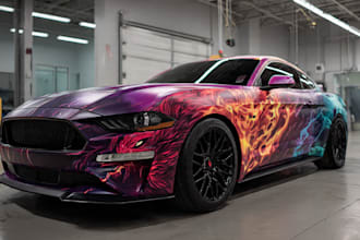 wrap the car wrapping with itasha decal vector design