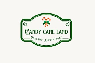 design classic christmas candy cane logo