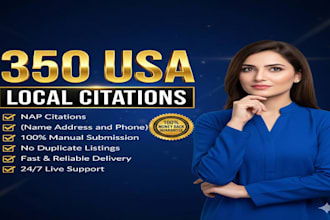 do 350 USA local citations and directories for local SEO