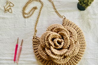 make a handmade crochet flower bag