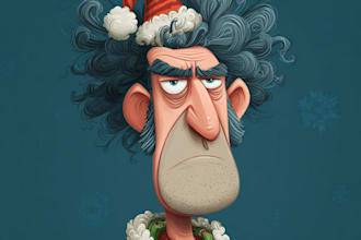 draw christmas cartoon caricature