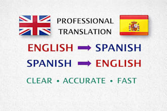 translate english to spanish clearly and accurately