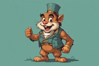 create vintage retro cartoon illustration mascot