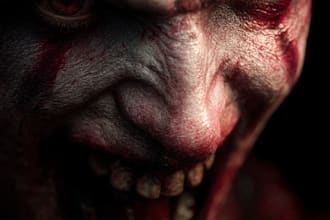 do highly detailed horror gaming youtube thumbnail