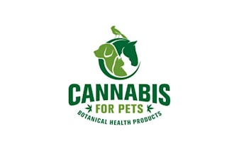 design animal medical hemp cannabis leaf logo