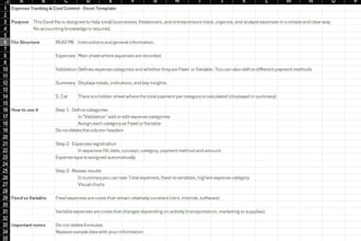 design an excel expense tracker with automatic summaries